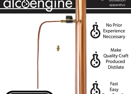 AlcoEngine Copper Reflux Still Top w/ Barb Connections