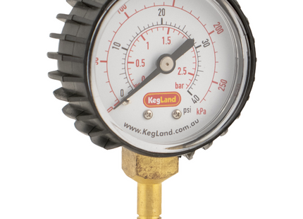 Push-In Pressure Gauge 0-40 psi - 5/16" 8 mm
