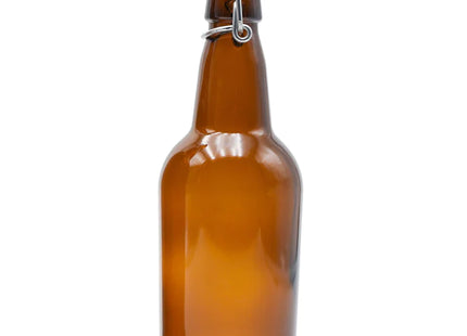 Brown EZ Cap Bottles w/ Swing Top - 16 oz