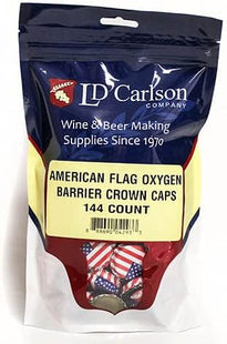 American Flag Oxygen Barrier Crown Caps - 144 Count