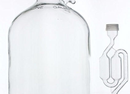 1 Gallon Glass Wine Fermenter with Airlock and 38mm screw cap with hole