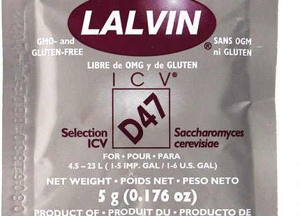 Lalvin ICV D47 Wine Yeast 5g - Pack of 10