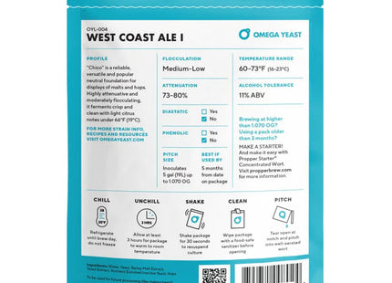 Omega Yeast OYL-004 West Coast Ale I
