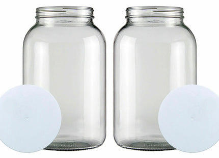 1 Gallon Clear Wide Mouth with Lid - Pack of 2