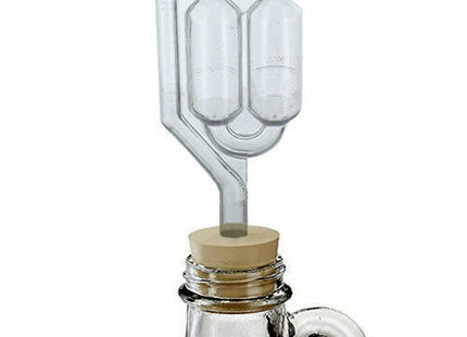 1 Gallon Glass Wine Fermenter #6 Drilled Rubber Stopper and Twin Bubble Airlock