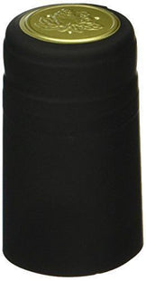 PVC Shrink Capsules Black Matte - Pack of 100